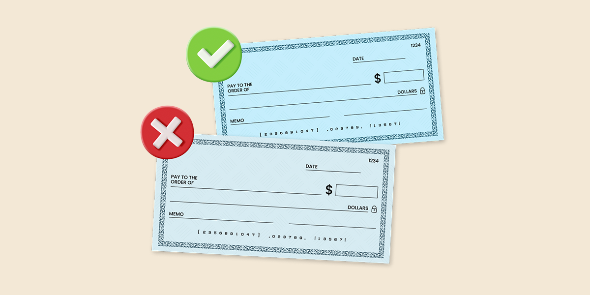 Two checks, one with an "X" over it and one with a checkmark